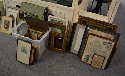 Lot 1182 - A large quantity of framed maps, pictures and prints