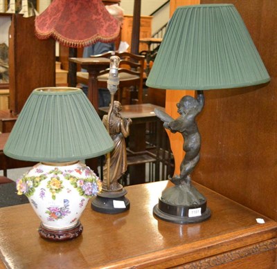 Lot 1191 - A group of three table lamps