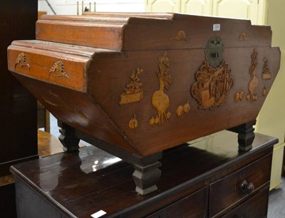 Lot 1200 - A 1920's/30's carved Chinese camphor wood box