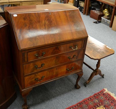 Lot 1213 - A reproduction bureau together with a reproduction brass inlaid coffee table