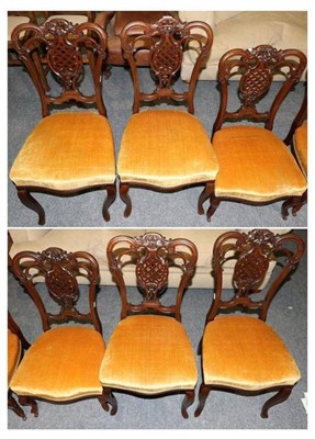 Lot 1229 - Four upholstered dining chairs and two matching nursing chairs (6)