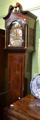 Lot 1233 - A mahogany eight day longcase clock, dial signed on a silvered plaque, Yoell, Retford, striking...