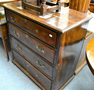 Lot 1261 - A George III provincial oak four height chest of drawers