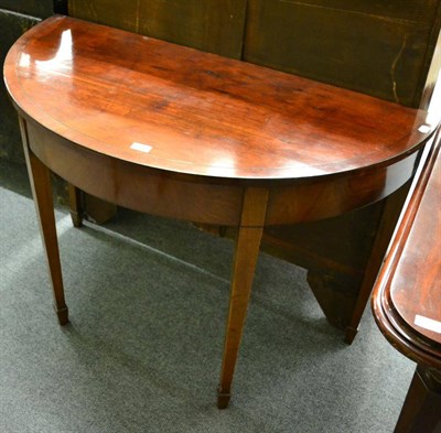 Lot 1282 - A mahogany D end table