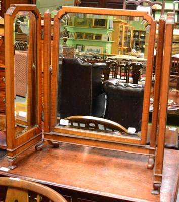 Lot 1285 - A triple section swing dressing table mirror, with bevelled glass