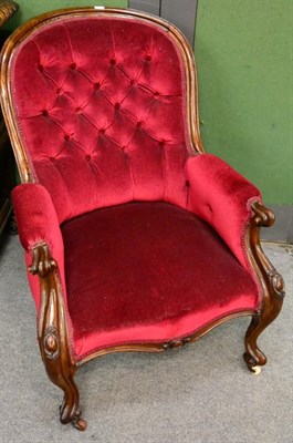 Lot 1294 - A Victorian walnut framed chair