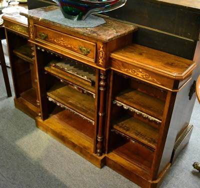 Lot 1297 - A Victorian figured walnut bookcase&nbsp