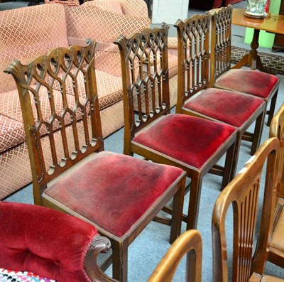 Lot 1304 - A set of four Gothic dining chairs