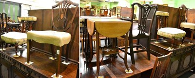 Lot 1354 - A carved mahogany nursing chair, a 19th century shield back dining chair, a drop leaf...