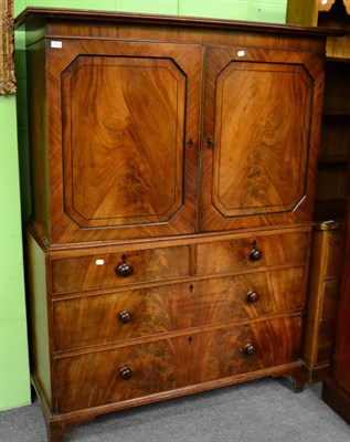 Lot 1362 - A 19th mahogany linen press