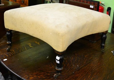 Lot 1380 - A 19th century ebonised footstool of waisted square form