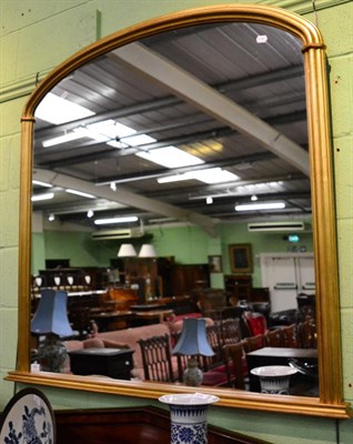 Lot 1381 - A gilt framed over mantle mirror