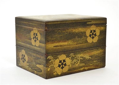 Lot 92 - A Japanese Meiji period lacquered tiered box and cover