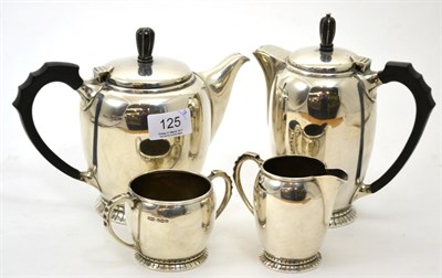 Lot 125 - A 1920's silver four piece tea service, Sheffield assay