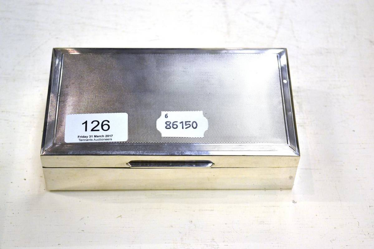 Lot 126 - A silver rectangular cigarette box, London 1965