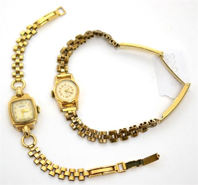 Lot 149 - Two lady's gold watches, one stamped '375' the other '750'
