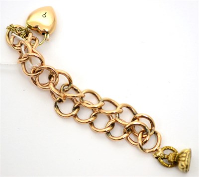 Lot 159 - A bracelet with 9ct gold padlock clasp