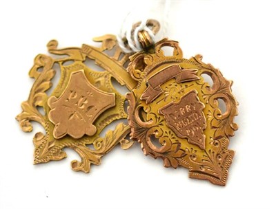 Lot 163 - Two 9ct gold sport medallions