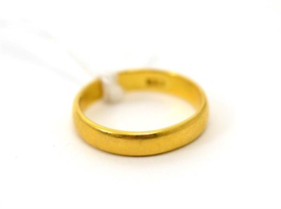Lot 181 - A 22ct gold band ring finger size N1/2