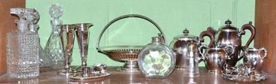 Lot 199 - A small group of silver plate and glass including decanters