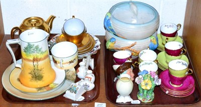 Lot 217 - Group of 20th century ceramics including a Royal Doulton series ware jugs, plates etc, Clarice...