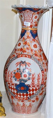 Lot 233 - A Japanese Imari style porcelain floor vase