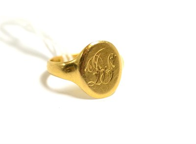 Lot 250 - An 18ct gold signet ring finger size N1/2