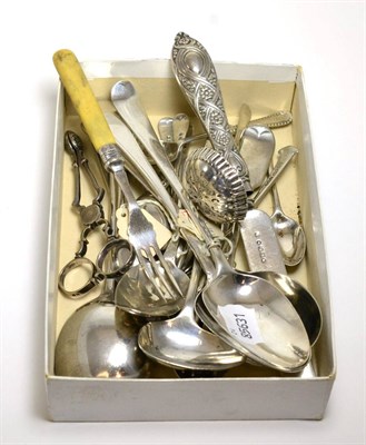 Lot 277 - A collection of Georgian and later silver and plated flatware