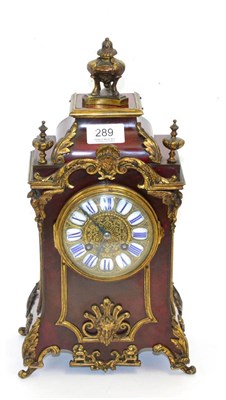 Lot 289 - A French faux tortoiseshell striking mantel clock, retailed by Mappin & Webb