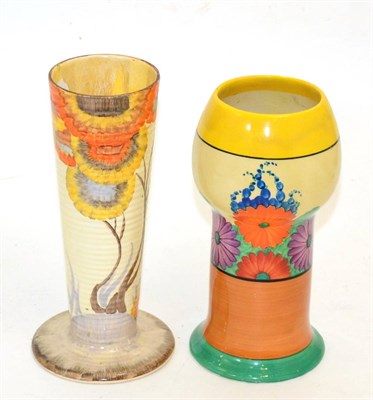 Lot 319 - Two Clarice Cliff Bizarre ware vases including a Gay Day example