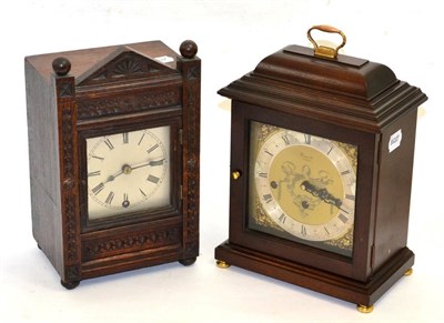 Lot 323 - A chiming mantel clock, retailed by Comitti, London and a mantel timepiece, movement stamped W&H