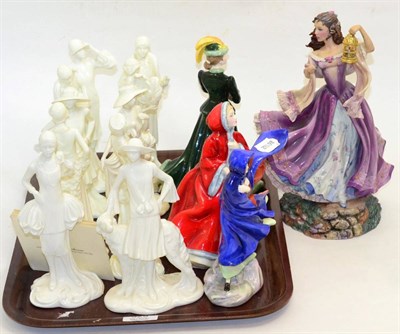 Lot 329 - A collection of ten Royal Worcester bone china ";The 1920's Vogue Collection"; figures and four...