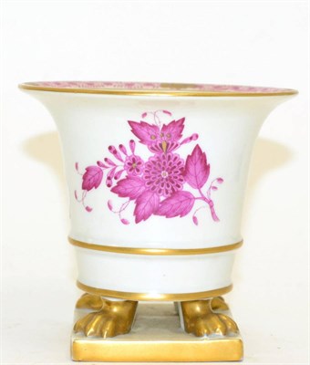 Lot 336 - Herend porcelain vase with pink floral decoration and gilt highlights