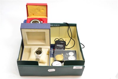 Lot 360 - A collection of assorted wristwatches, pocket watches etc, some in original boxes