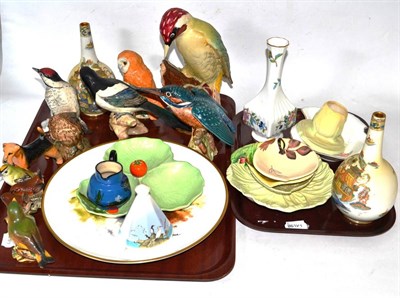 Lot 372 - A group of Beswick bird models, Carlton ware, Royal Copenhagen etc