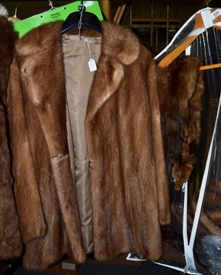 Lot 436 - Light mink jacket, fur stoles and assorted hats