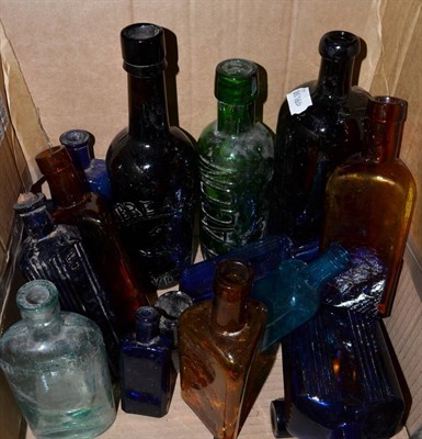 Lot 444 - Assorted glass bottles including poison examples