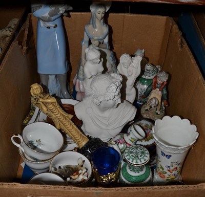 Lot 446 - Quantity of pressed and other glass and decorative items (in three boxes)