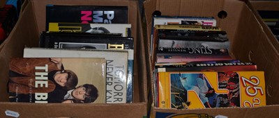 Lot 459 - Five boxes of rock and pop related literature including The Beatles