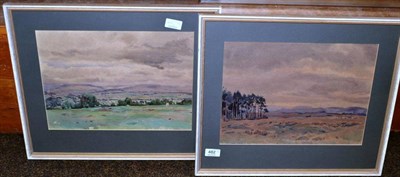 Lot 482 - Fred Lawson (1888-1968) An extensive landscape view, signed, watercolour, together with a...