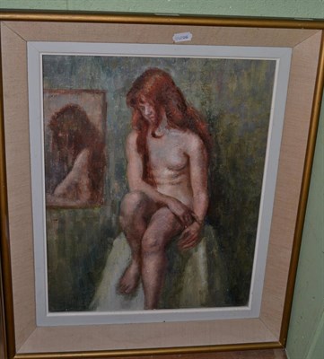 Lot 490 - Sonya Mervin (20th century) ";Nude"; bears inscribed artists of Chelsea label verso, oil on canvas