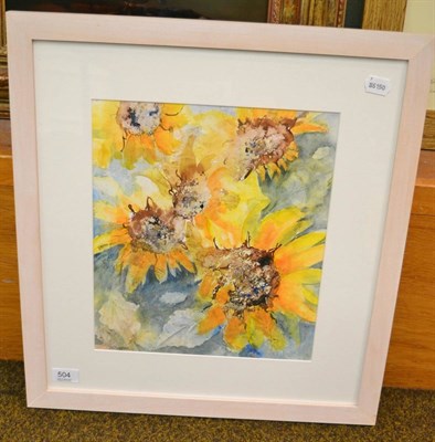 Lot 504 - P H Wheelden, sunflowers, watercolour, signed