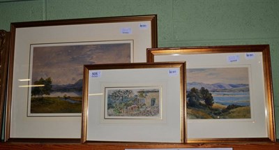 Lot 505 - Louisa Smith, Loch Inch, watercolour and another watercolour landscape, signed C F Robinson and...