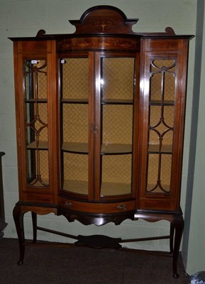 Lot 522 - Edwardian inlaid mahogany bow fronted display case