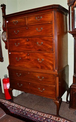 Lot 525 - A 19th century mahogany chest on stand