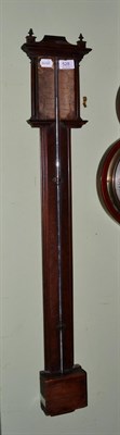 Lot 528 - A mahogany stick barometer, early 19th century, printed paper dial