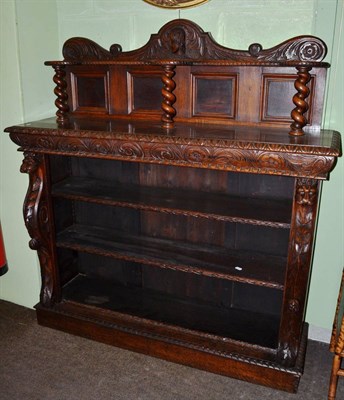 Lot 535 - Victorian carved oak open bookcase