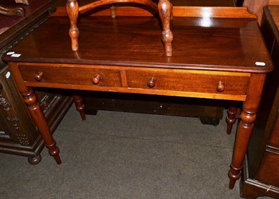 Lot 562 - Victorian mahogany two drawer hall table