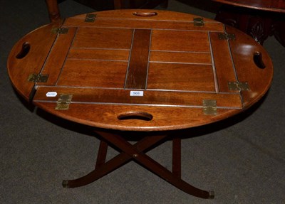 Lot 568 - A Victorian mahogany butlers tray on stand