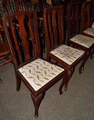 Lot 599 - A ladder back armchair, together with a set of four Queen Anne style dining chairs